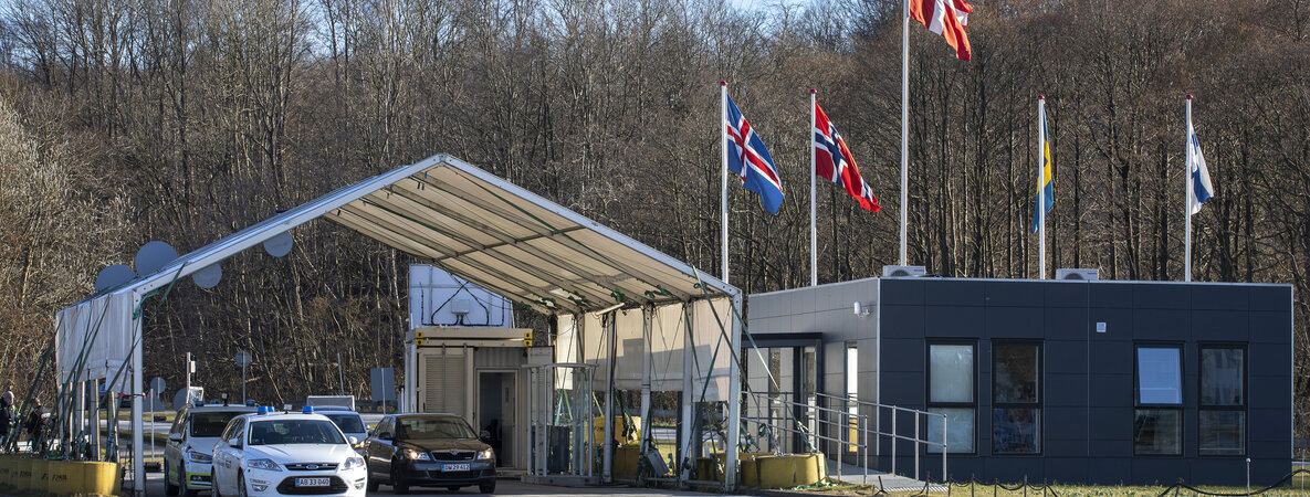 Grenzkontrollen in Krusau (Kruså) im März 2021